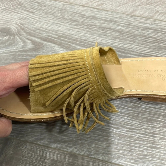 Niccolo Vacari Leather Fringe Slip On Slide Sandal Made in Italy 8 - Picture 13 of 14